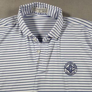 Holderness And Bourne Blue Striped Men's Polo Shirt Size XL